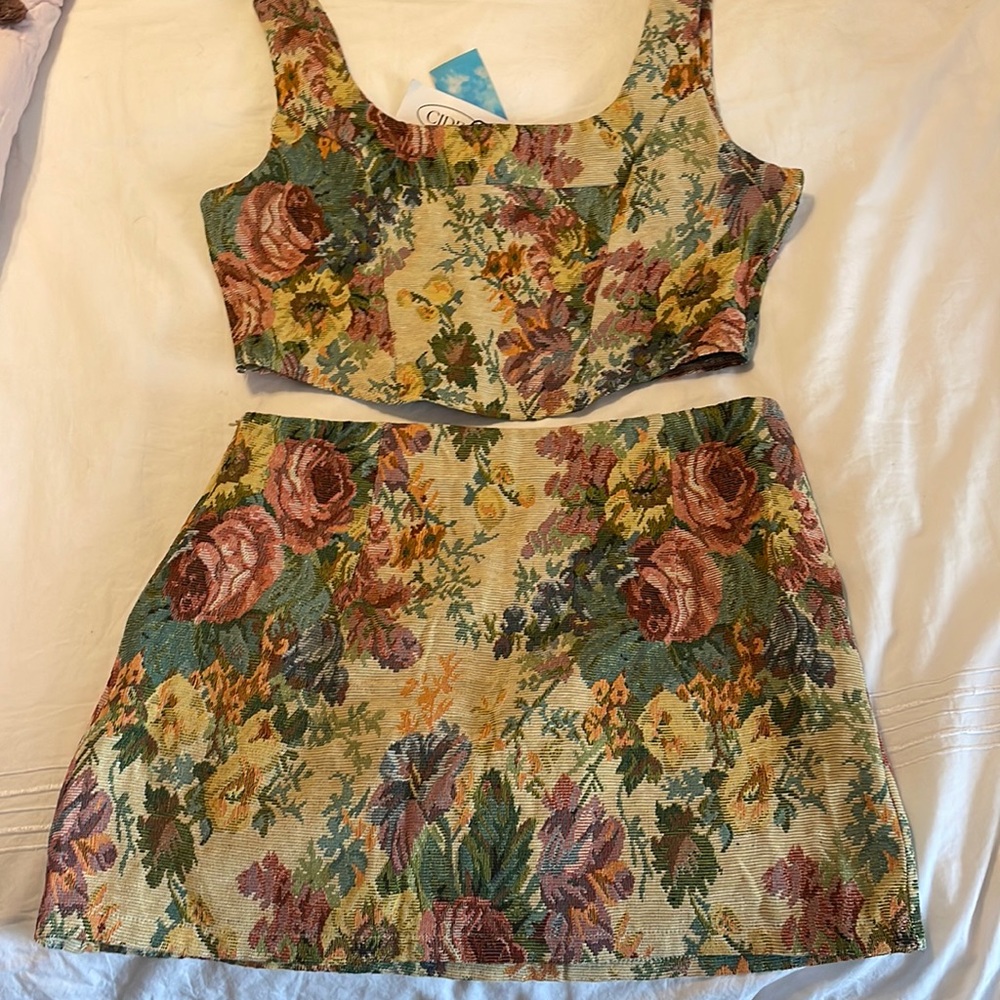 Cider set, vintage floral grandma’s vineyard